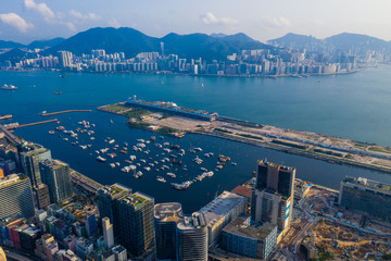 Top view of Hong Kong city
