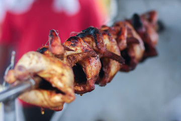 Grill roasted chicken ready to eat.