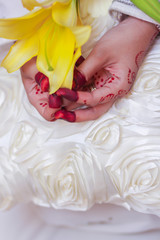 wedding bouquet in bride's hands