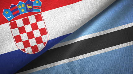 Croatia and Botswana two flags textile cloth, fabric texture