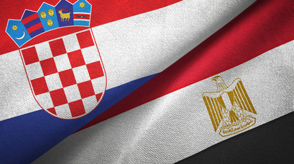 Croatia and Egypt two flags textile cloth