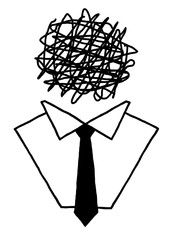 ビジネスマン,シンボル,イラスト,混乱,シンプル,ごちゃごちゃ