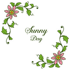 Vector illustration drawing floral frame for decorative of sunny day