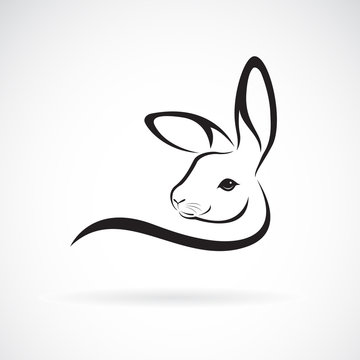 Vector of a rabbit head design on white background. Wild Animals. Rabbit logo or icon. Easy editable layered vector illustration.