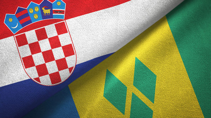 Croatia and Saint Vincent and the Grenadines two flags textile cloth