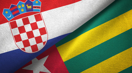 Croatia and Togo two flags textile cloth, fabric texture