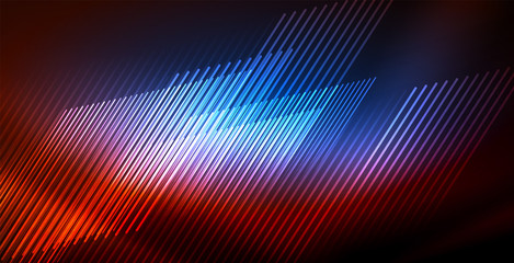 Fototapeta premium Neon glowing wave, magic energy and light motion background