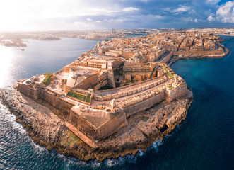 Fototapeta Fort St Elmo, Valletta, Malta, aerial view. Valletta is the southernmost capital of Europe obraz