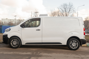 white delivery van for goods transportation