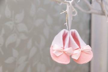 decorative booties for babies on the tree, decoration
