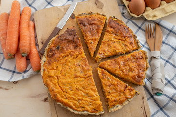 homemade vegetable tart with carrot