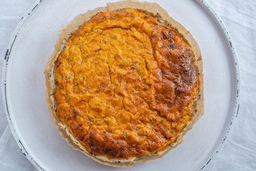 homemade vegetable tart with carrot