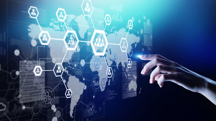 HR, Human resources management, recruitment, outsourcing. Business and modern technology concept.