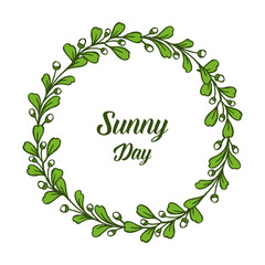 Vector illustration decoration sunny day with beautiful wreath frame