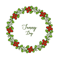 Vector illustration decoration sunny day with beautiful wreath frame