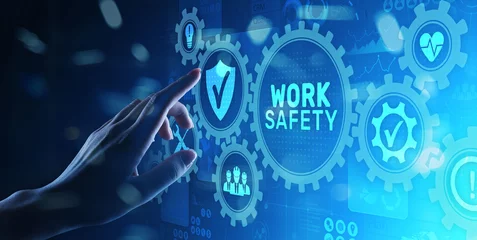 Foto op Canvas Work safety instruction standards law insurance industrial technology and regulation concept. © WrightStudio