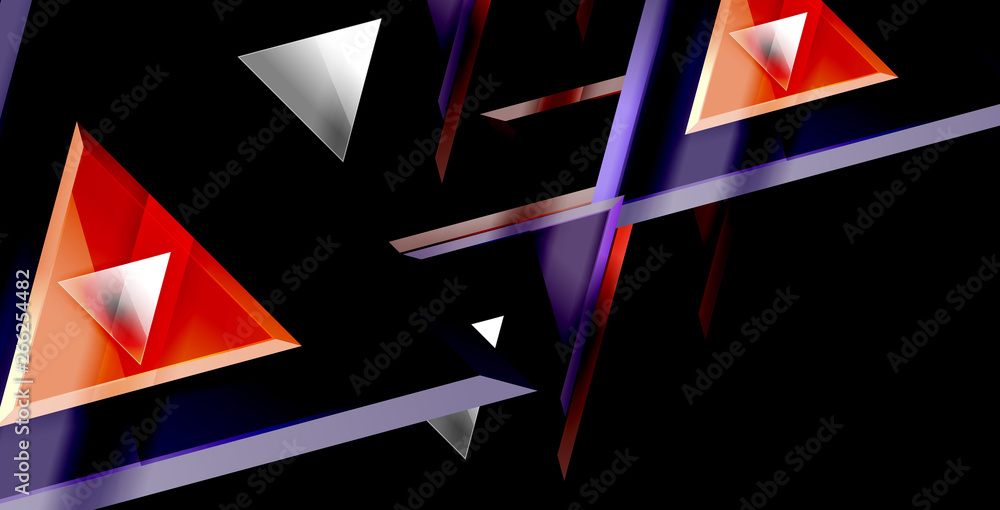 Fototapete 3d triangular vector minimal abstract background design, abstract poster geometric design