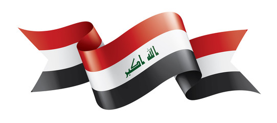 Iraqi flag, vector illustration on a white background