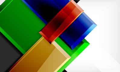 Bright colorful square shape blocks geometrical background