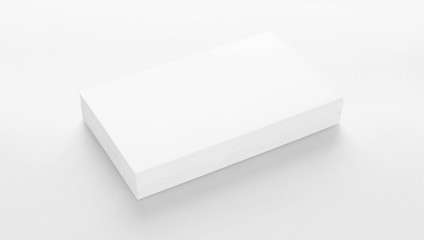 Mockup of business cards on white textured paper background