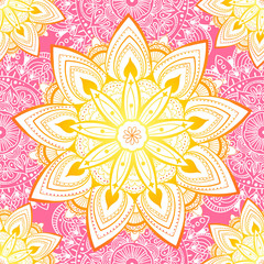 Ornamental seamless pattern with mandala. Vintage, paisley elements. Ornament. Traditional, Ethnic, Turkish, Indian motifs. Great for fabric and textile, wallpaper, packaging or any desired idea