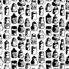 seamless pattern with bottles 