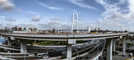 Papier Peint photo autocollant Pont de Nanpu Nanpu Bridge Approach Bridge in Shanghai