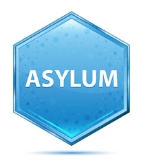 Asylum crystal blue hexagon button