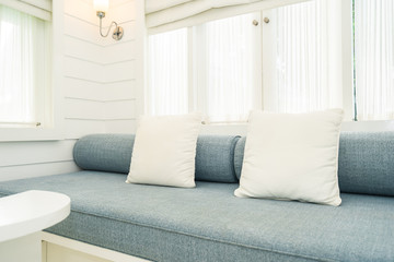 Beautiful luxury comfortable pillow on sofa furniture decoration