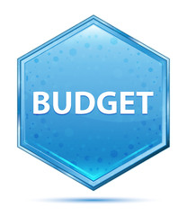 Budget crystal blue hexagon button