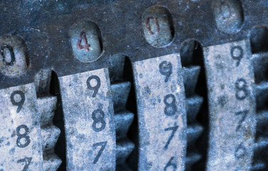 Vintage manual adding machine isolated - 400