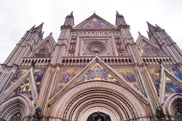 Facade of Orvieto cathedral, Italy