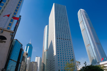 Fototapeta premium 香港 中環（セントラル） 高層ビル群