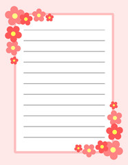 花飾りの便箋