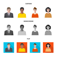 Vector illustration of hairstyle and profession  logo. Collection of hairstyle and character  vector icon for stock.