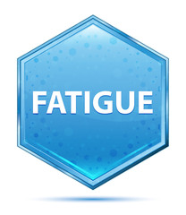 Fatigue crystal blue hexagon button