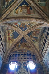 Frescoes inside the cathedral of Orvieto, Italy