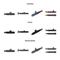 Vector design of war  and ship symbol. Collection of war  and fleet vector icon for stock.