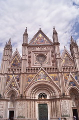 Fototapeta na wymiar Facade of Orvieto cathedral, Italy