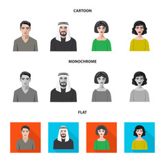 Vector illustration of hairstyle and profession  icon. Collection of hairstyle and character  stock symbol for web.