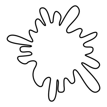recommend clip art: Blot Ink spot Paint splash icon outline black color vector illustration flat style image