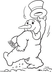 Snowman vector illustration on white background