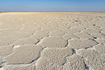 Plain of salt in the Danakil Depression in Ethiopia, Africa.