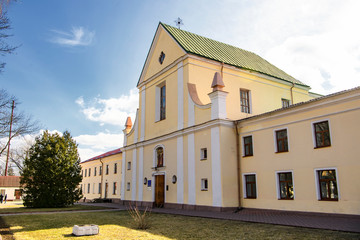 Fototapeta premium Student and Teacher Church of St. Fedir (Theodore) Ostroh in National University Ostroh Academy. Ostroh, Ukraine. 01-03-2019
