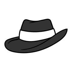 Cartoon Fedora Hat Vector Illustration