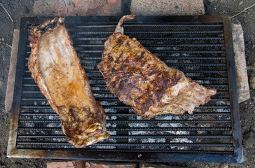 pork bone on the grill