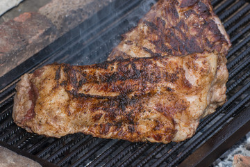 pork bone on the grill