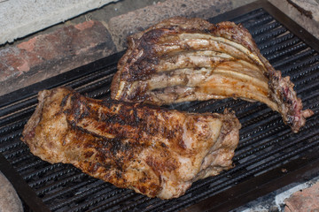 pork bone on the grill