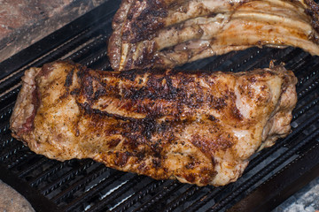pork bone on the grill