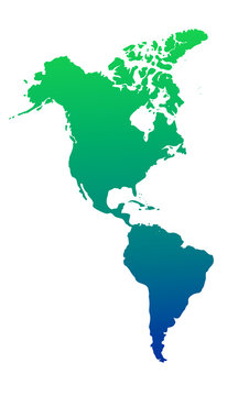 North and South America vector colorful map